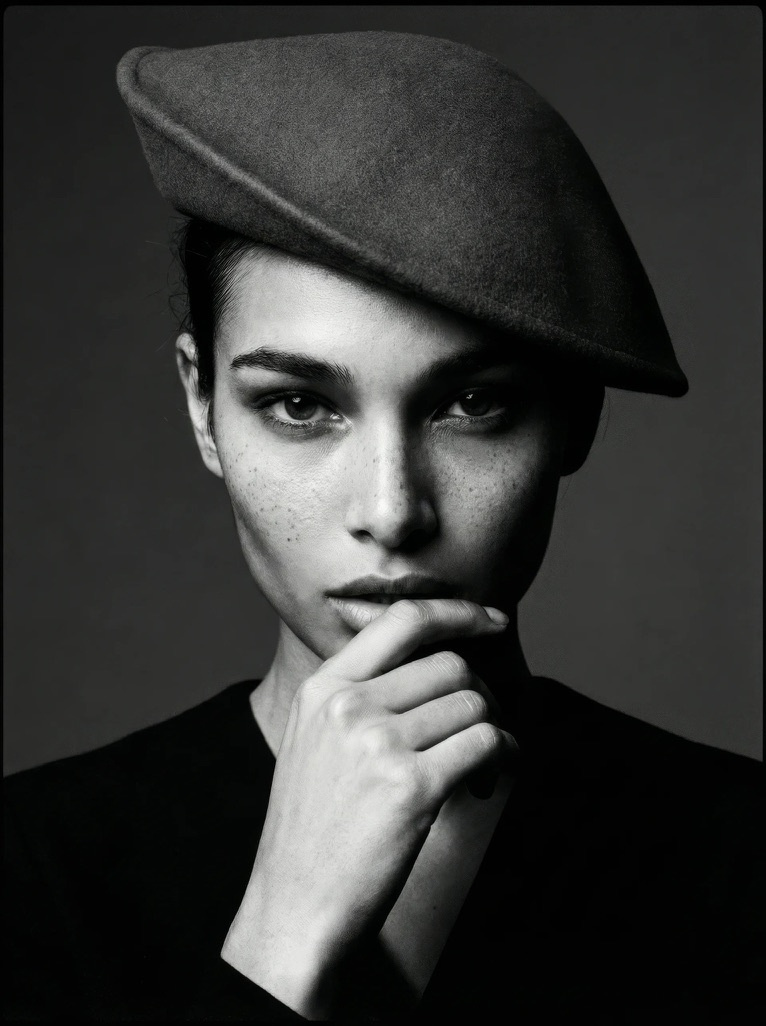 Carmen Cruzoe — black and white fashion portrait
