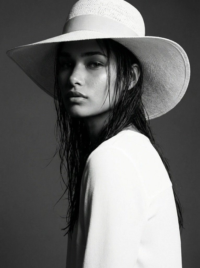 Carmen Cruzoe — black and white hat portrait